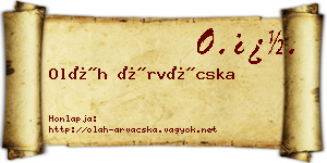 Oláh Árvácska névjegykártya